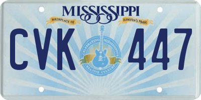 MS license plate CVK447