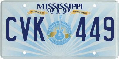 MS license plate CVK449