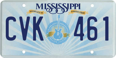 MS license plate CVK461