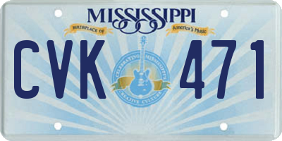 MS license plate CVK471