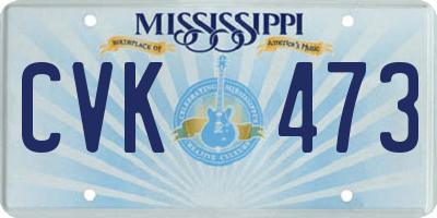MS license plate CVK473