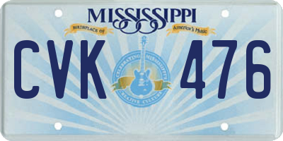MS license plate CVK476