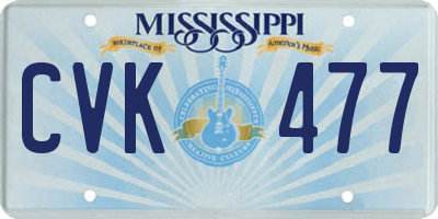 MS license plate CVK477