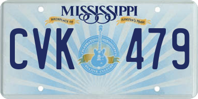 MS license plate CVK479