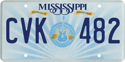 MS license plate CVK482