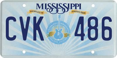 MS license plate CVK486