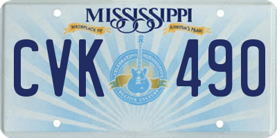 MS license plate CVK490