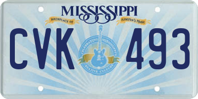 MS license plate CVK493