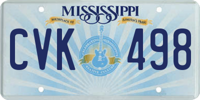 MS license plate CVK498