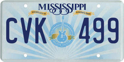 MS license plate CVK499