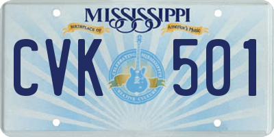 MS license plate CVK501