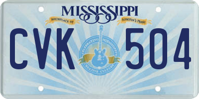 MS license plate CVK504