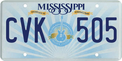 MS license plate CVK505