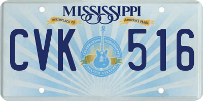 MS license plate CVK516