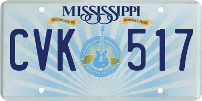 MS license plate CVK517