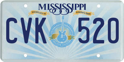 MS license plate CVK520
