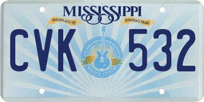 MS license plate CVK532