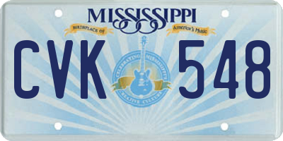 MS license plate CVK548