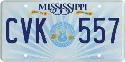 MS license plate CVK557