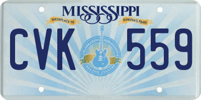 MS license plate CVK559