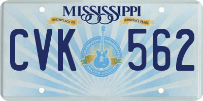 MS license plate CVK562