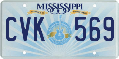 MS license plate CVK569