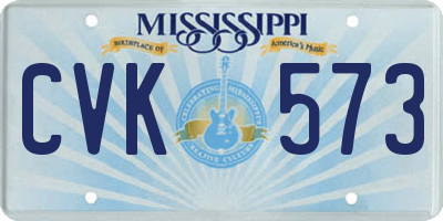 MS license plate CVK573