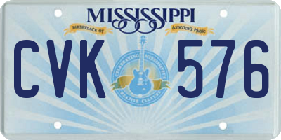 MS license plate CVK576