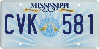 MS license plate CVK581