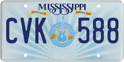 MS license plate CVK588