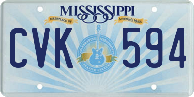MS license plate CVK594