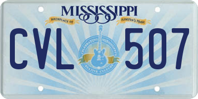MS license plate CVL507