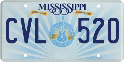 MS license plate CVL520