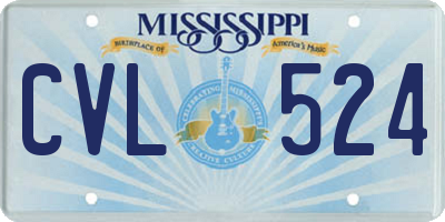 MS license plate CVL524