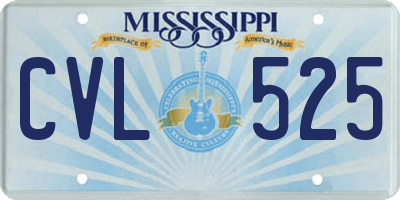 MS license plate CVL525