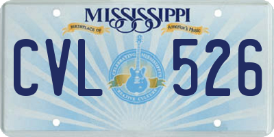 MS license plate CVL526