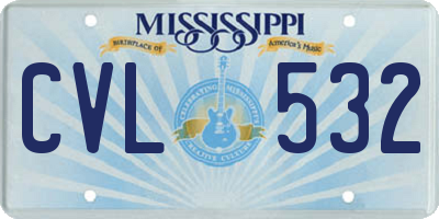 MS license plate CVL532