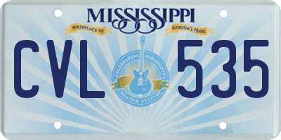 MS license plate CVL535