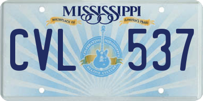 MS license plate CVL537