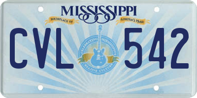 MS license plate CVL542