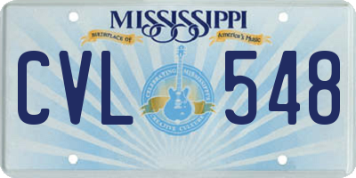 MS license plate CVL548