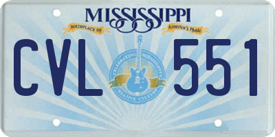 MS license plate CVL551