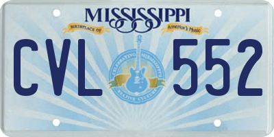 MS license plate CVL552