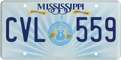 MS license plate CVL559