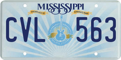 MS license plate CVL563