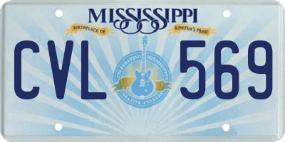 MS license plate CVL569