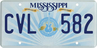 MS license plate CVL582