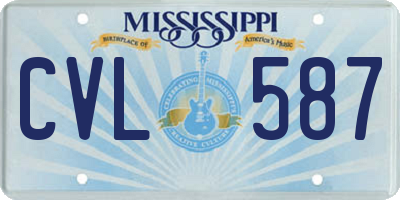MS license plate CVL587