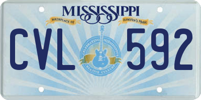 MS license plate CVL592