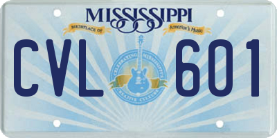 MS license plate CVL601